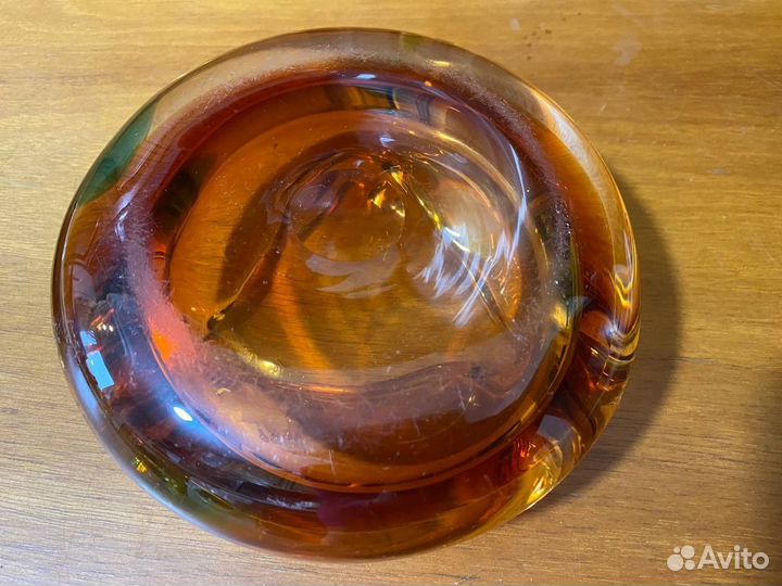 Пепельница цветное стекло Богемия