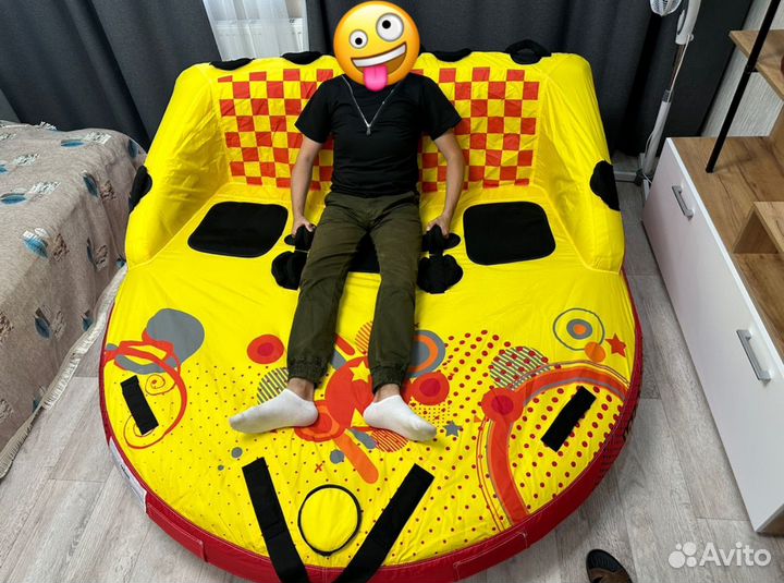 Ватрушка водная трехместная, фал в подарок