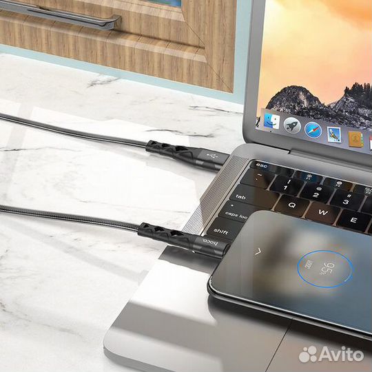 Кабель microusb 2.4А гелевая оплетка 1.2м (hoco U1