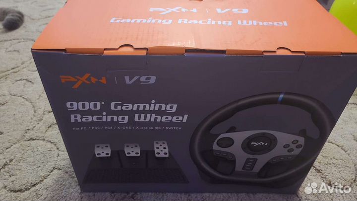 Игровой руль Pxn v9.Педали и сцепление в комплекте