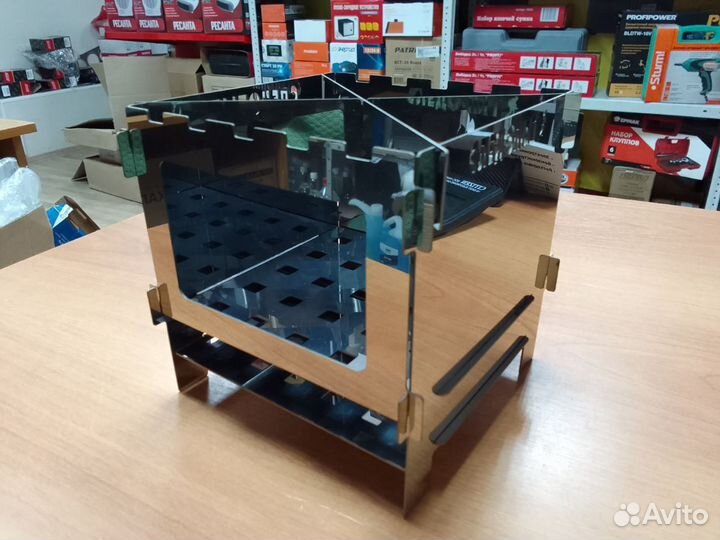 Печь-щепочница нержавеющая сталь Следопыт