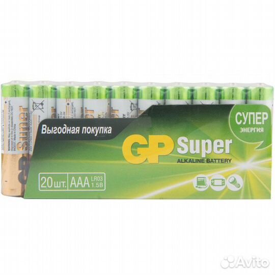 Батарейки GP 24A-2crvs20 AAA 20шт #232421