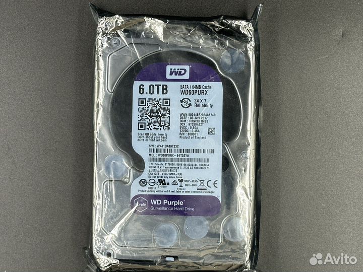 Жесткий диск WD Purple 6Tb WD60purx