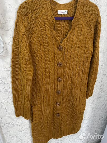 Кардиган женский длинный вязаный