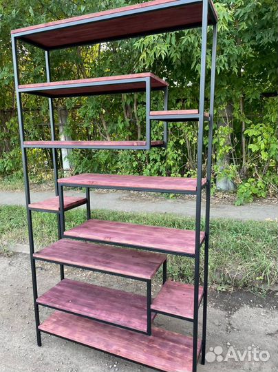 Стеллаж из массива дерева, в стиле лофт