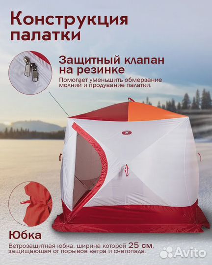 Палатка для зимней рыбалки Медведь Куб 4
