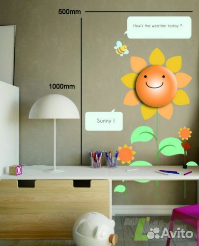Светильник ночник настенный подсолнух наклейка