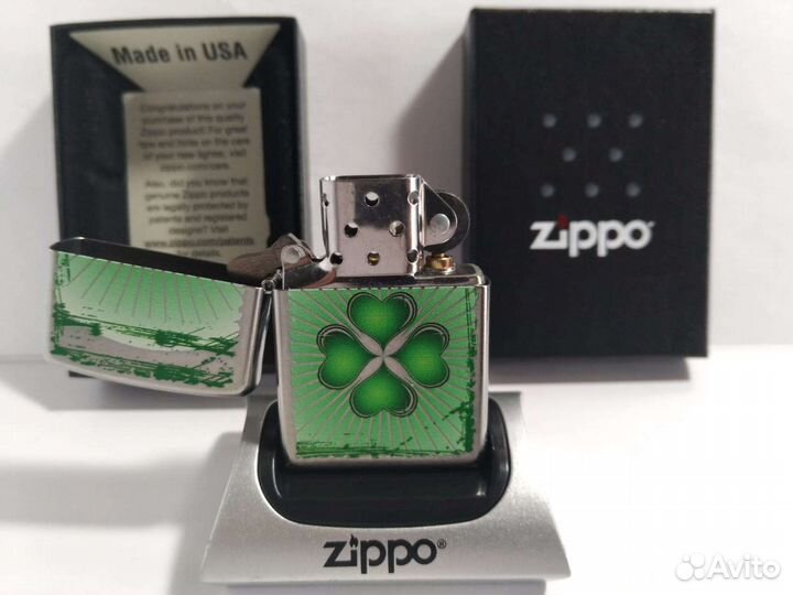Зажигалка Zippo клевер удача оригинал новая Зиппо