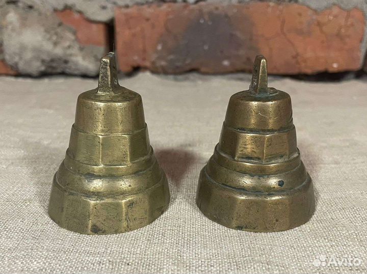Старинные колокольчики, 2 шт., гранные