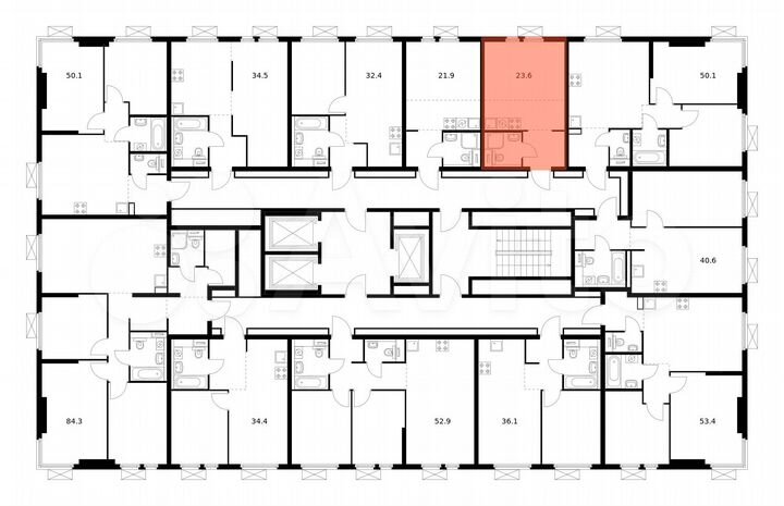 Квартира-студия, 23,6 м², 22/22 эт.