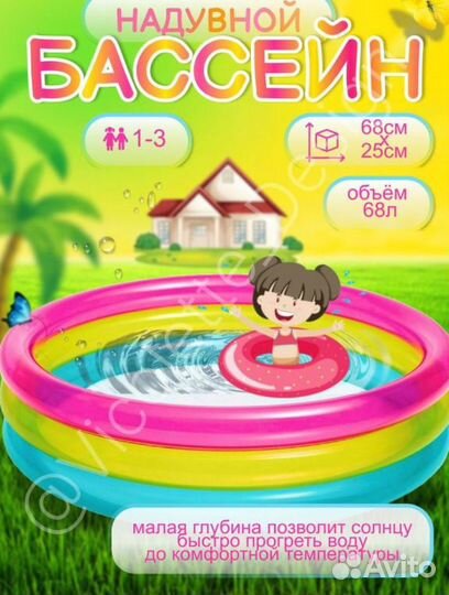 Детский надувной бассейн intex