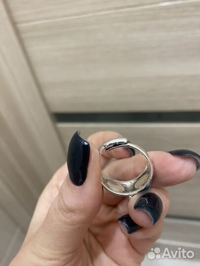 Кольцо сова с голубыми глазами