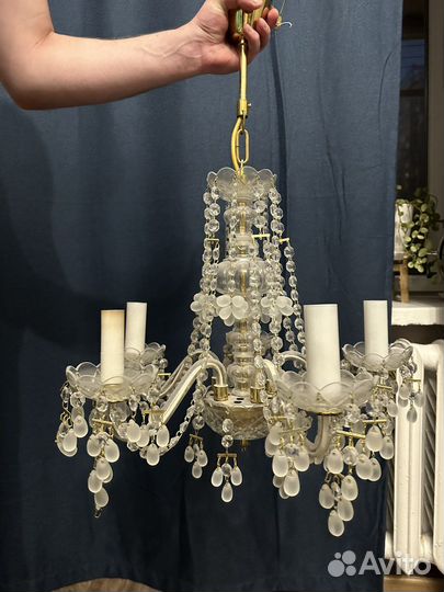 Хрустальная люстра СССР винтажная