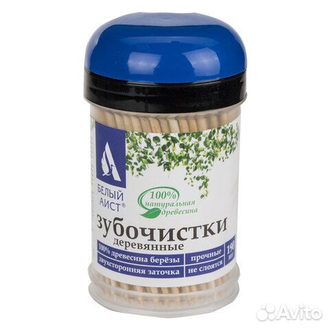 Зубочистки деревянные 190 штук в диспенсере с крыш