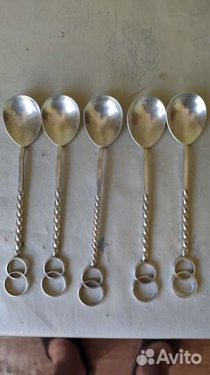Серебренные ложки СССР винтаж 875 звезда