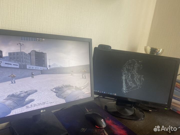 Два Монитора, LG, benq