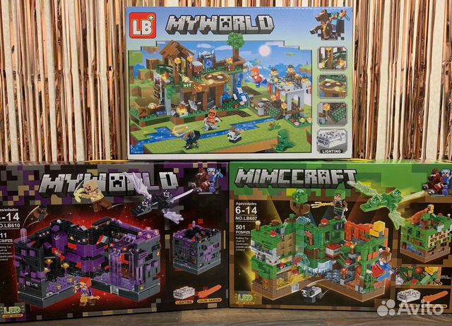 Конструктор Майнкрафт с подсветкой 400 + деталей