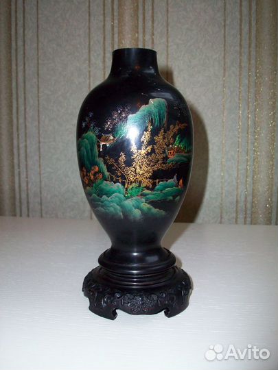 Ваза старый Китай ручная роспись 50е гг Винтаж