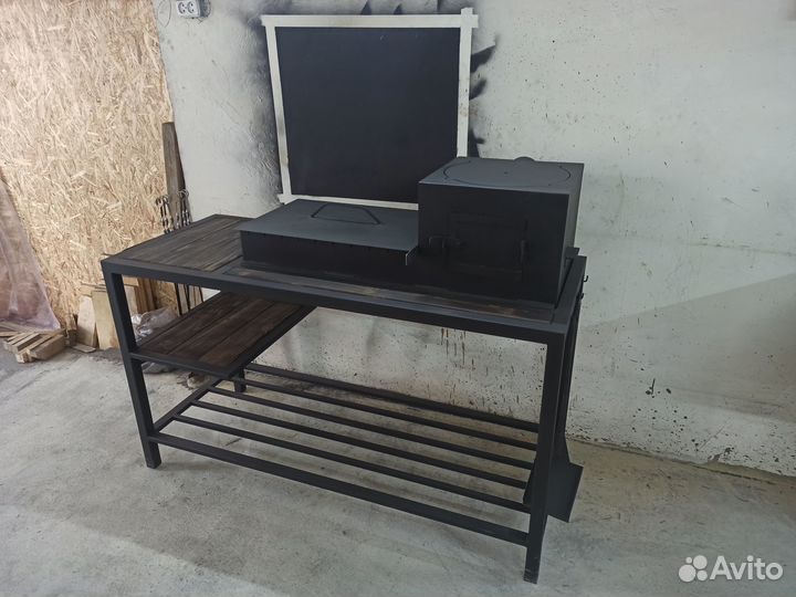 Мангал с печью под казан