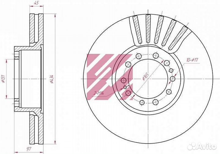 Диск Рено передний вентилируемый 438/131x45/97
