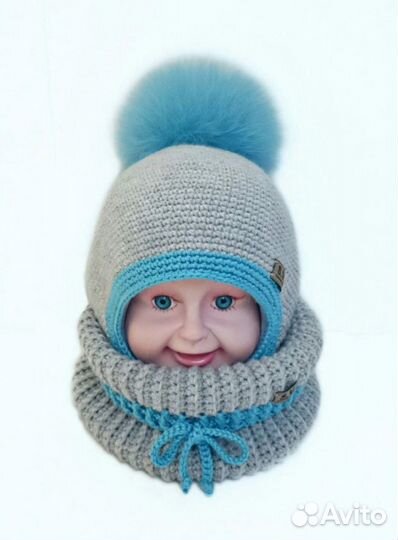 Комплект шапка и снуд ручная работа