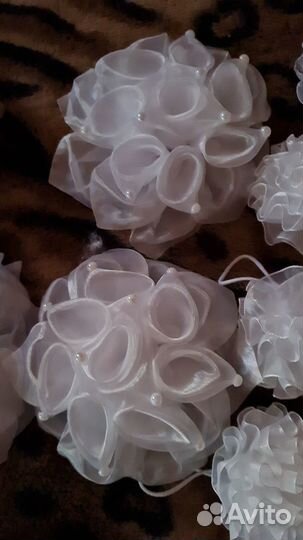 Банты для волос белые 20 шт