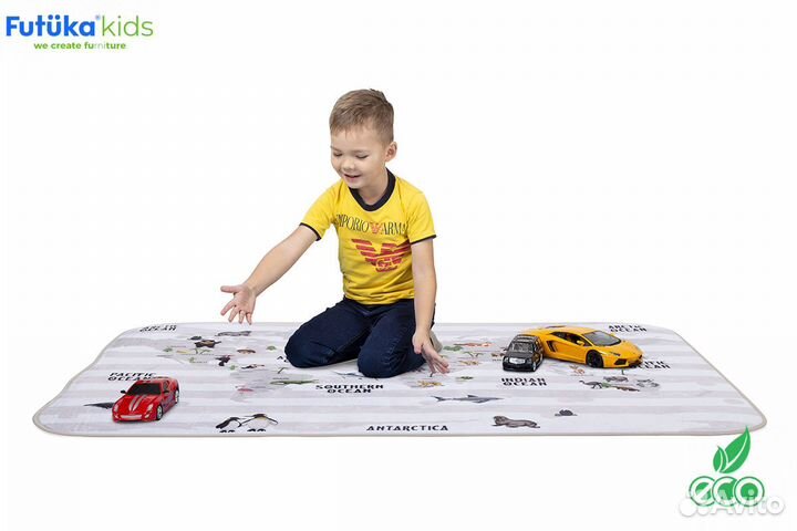 Плюшевый коврик в детскую 120х160 см новый