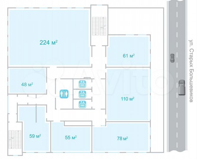 Офис, 60 м² подземный паркинг