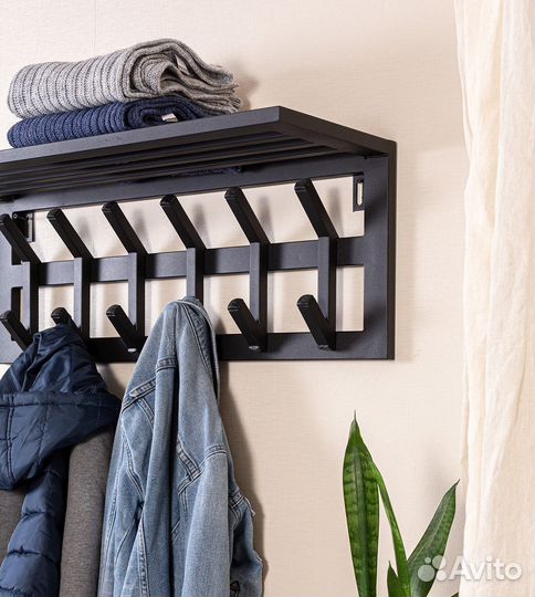 Вешалка с полкой в стиле лофт