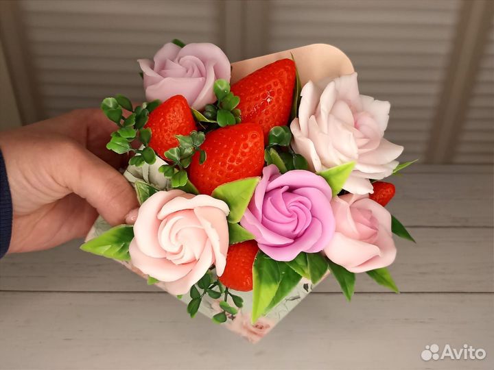 Мыльные букеты ручной работы