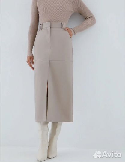 Кожаная юбка zarina 48