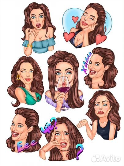 Иллюстрации, портреты, стикеры, аватарки