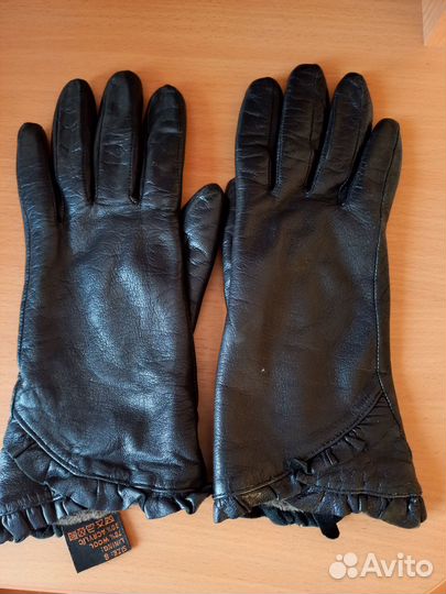 Перчатки женские кожаные