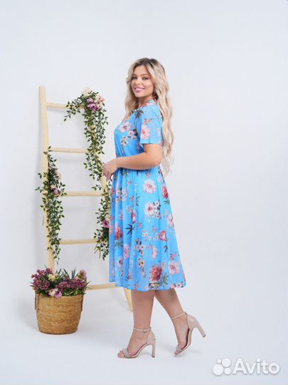 Гикарное Платье с сеткой размеры 50/56