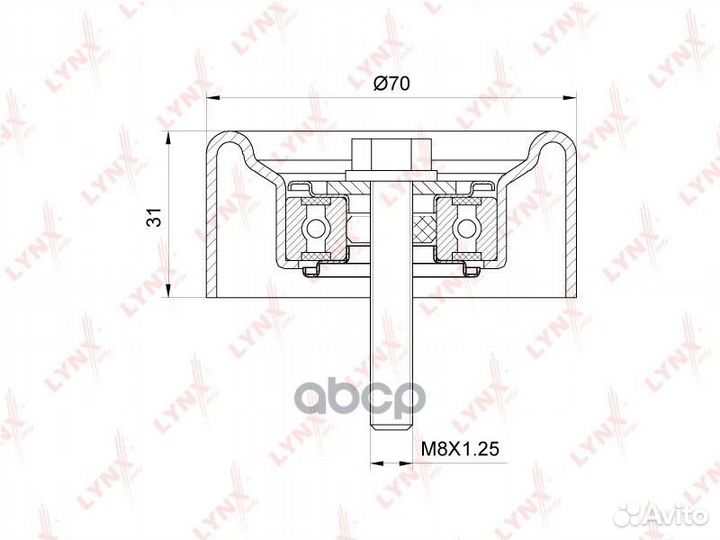 Ролик направляющий приводного ремня PB-7205 LYN