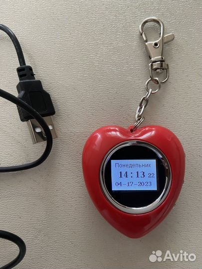 Фоторамка-брелок с часами Сердце