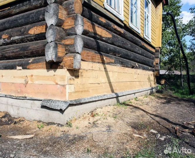 Замена венцов Подъем домов Ремонт фундамента