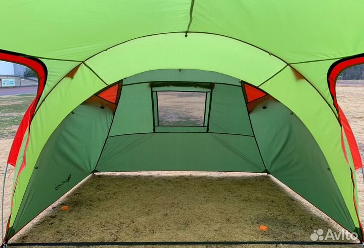 6 местная палатка 2 комнатная, 2 слойная + тамбур