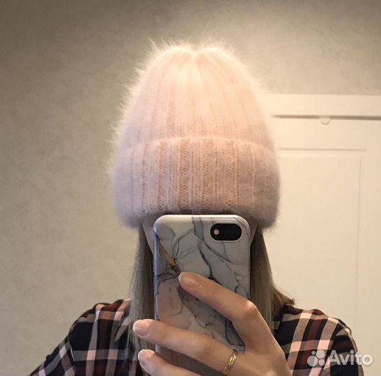 Шапка женская ручной работы из пуха норки