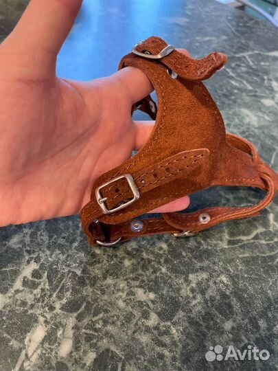 Шлейка замша быстросъёмная для собак мелких пород