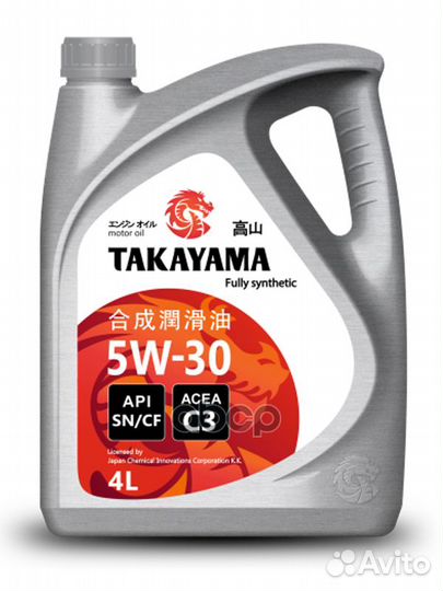 Takayama 5W30 SN/GF C3 Масло моторное синт. (4L