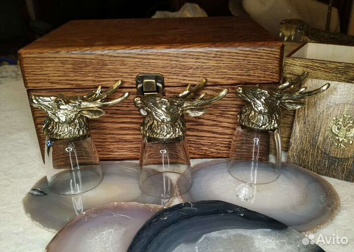 Рюмка перевёртыш олень.бронза