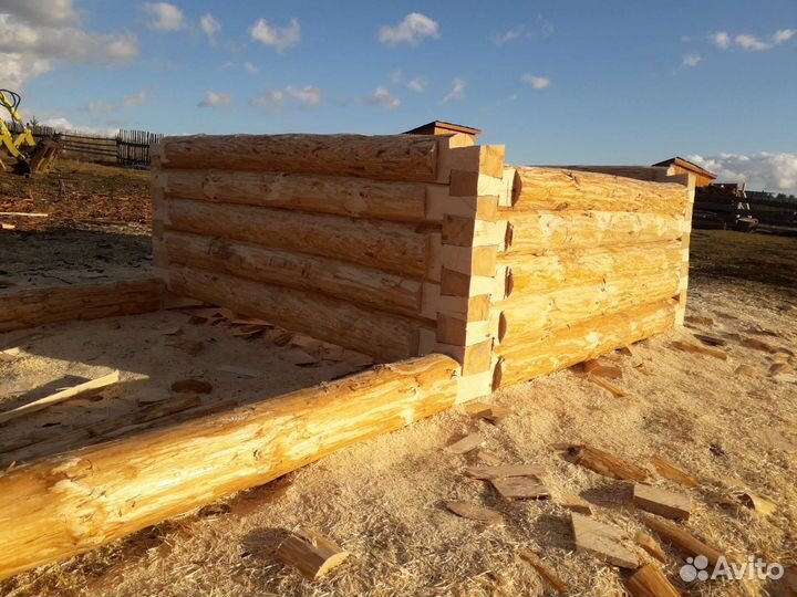 Сруб бани и дома