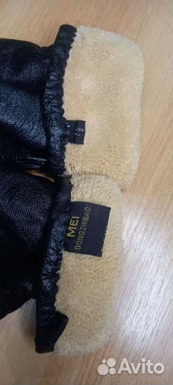 Перчатки из натуральной кожи на меху