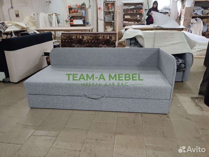Тахта Оптима угловая серая 80х190