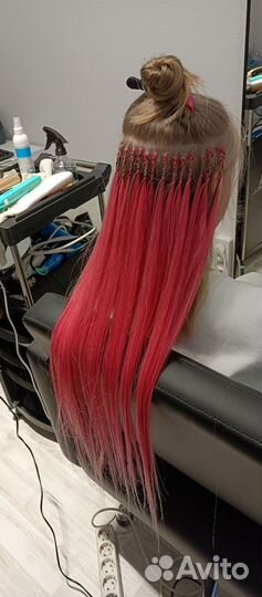 Наращивание цветных прядей