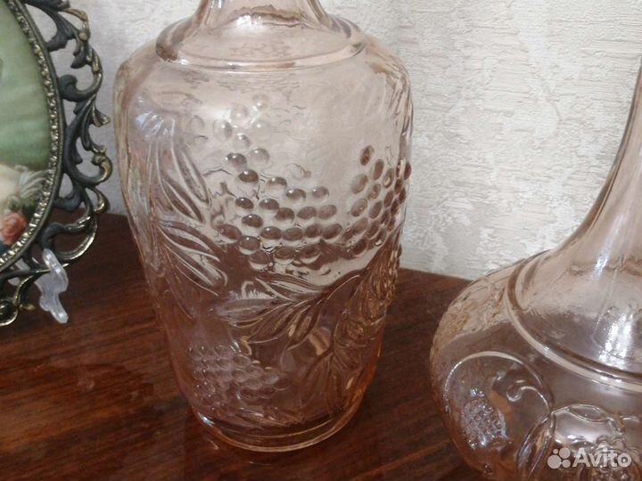 Графин Рябина цветное стекло СССР