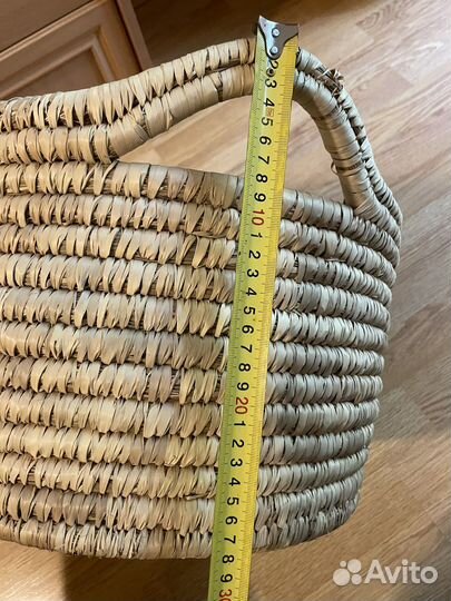 Hm home корзина плетеная низкая, окр. 46 см