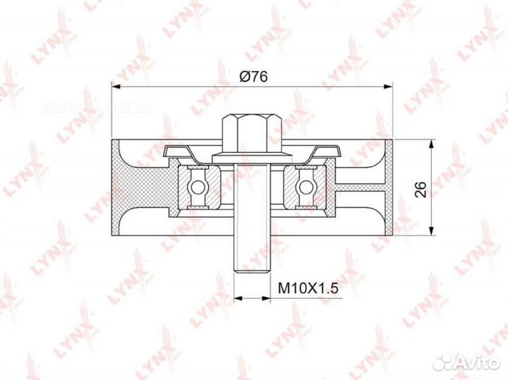 Lynxauto PB-5349 Ролик натяжной приводного ремня