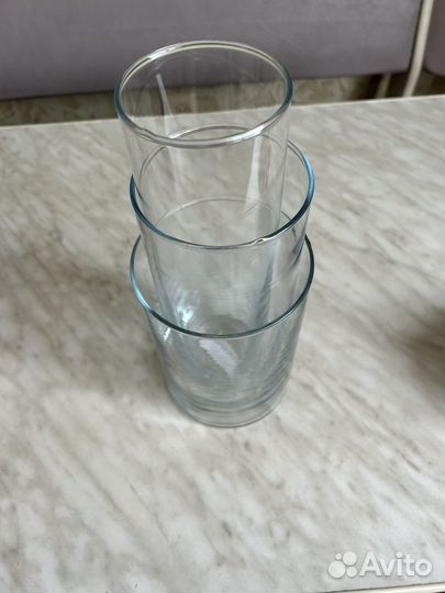 3 штуки Ваза для цветов IKEA 17,23,27 см(зшт)